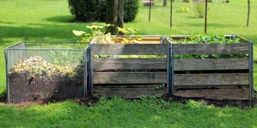 three compost bins