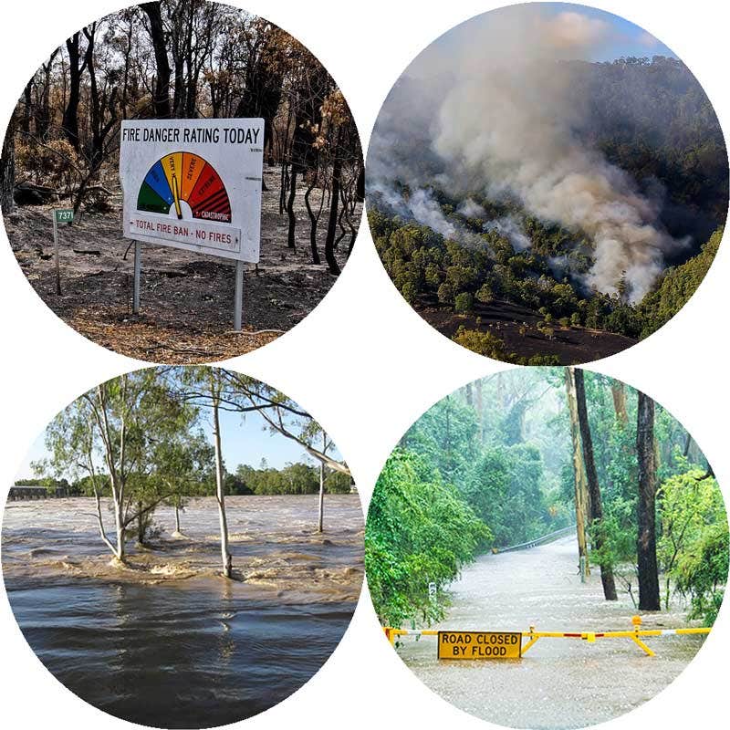 floods and fires